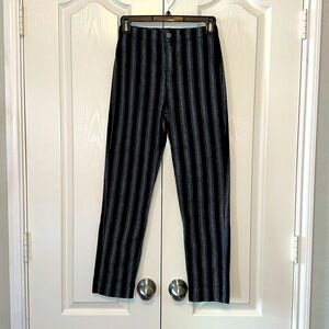 John Galt black and white striped trouser pants Size small 100% cotton